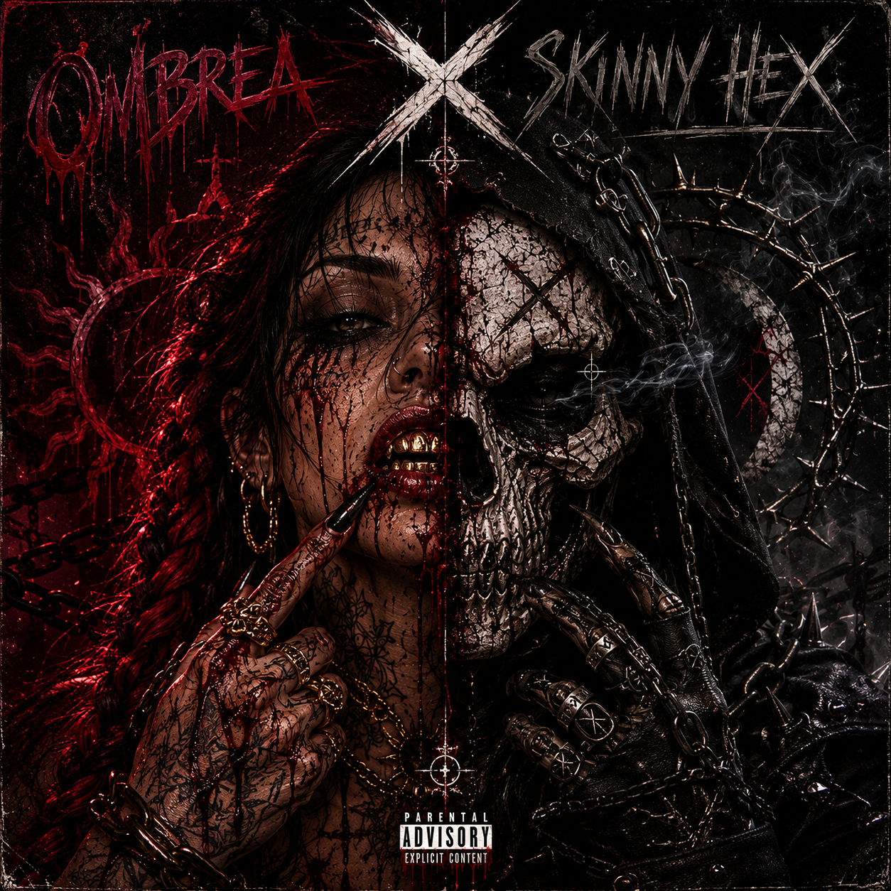 Alternate album art for X by Ombrea and Skinny Hex