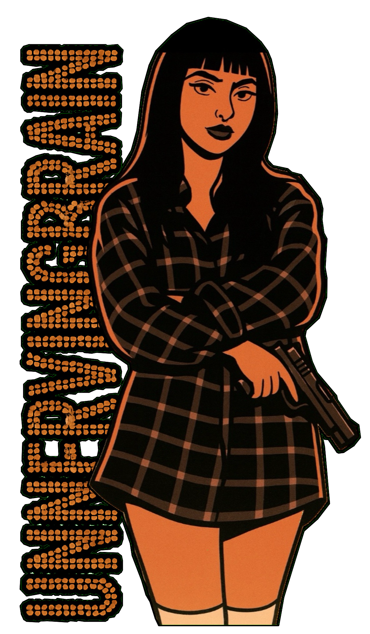 Flannel Gun Girl Sticker